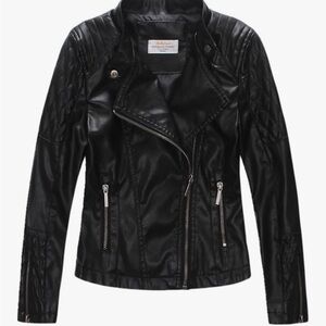 Black Quilted Leather Jacket